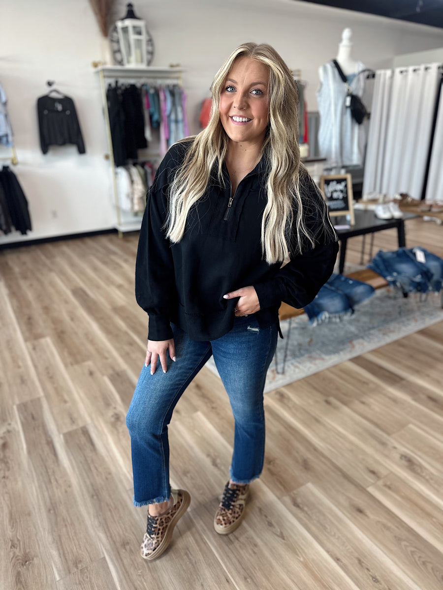 Brinley Black Half Zip