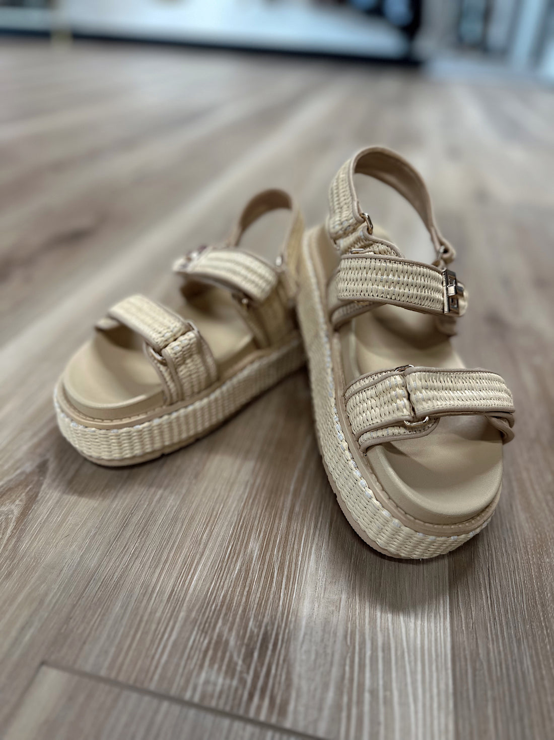 Raffia Wedge Sandals
