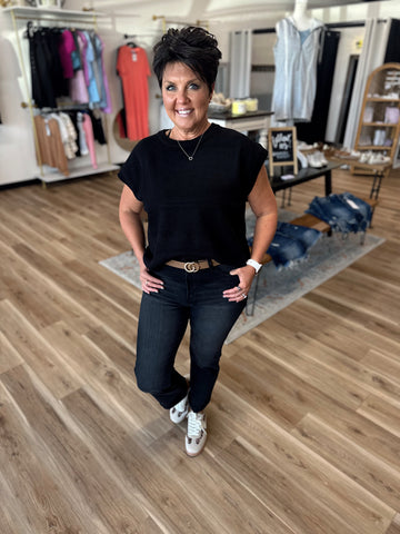 Loren High Rise Cropped Straight Denim