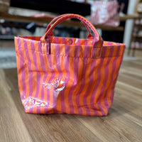 Kinsley Striped Vinyl Tote Bag