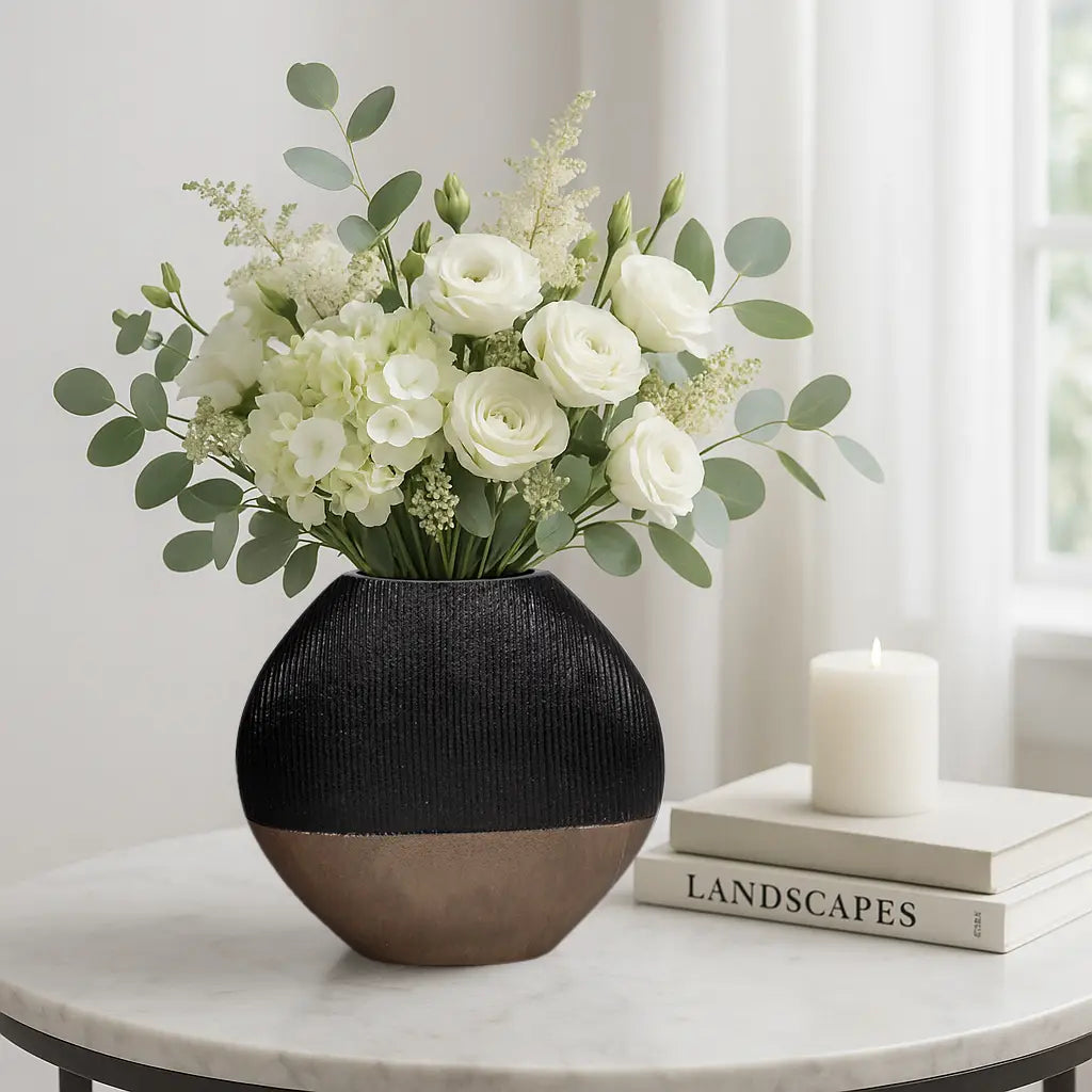 Black/Bronze Ceramic Vase