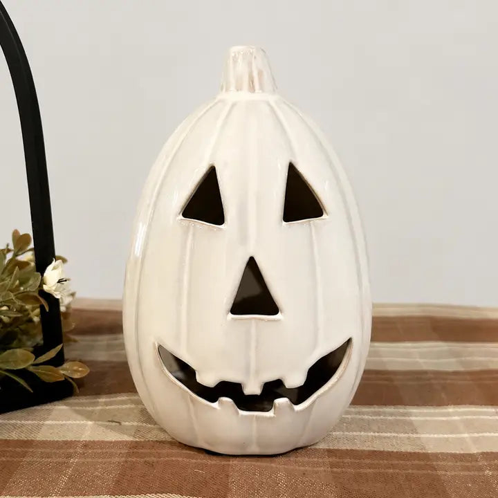 Tall Ceramic Jack-O-Lantern