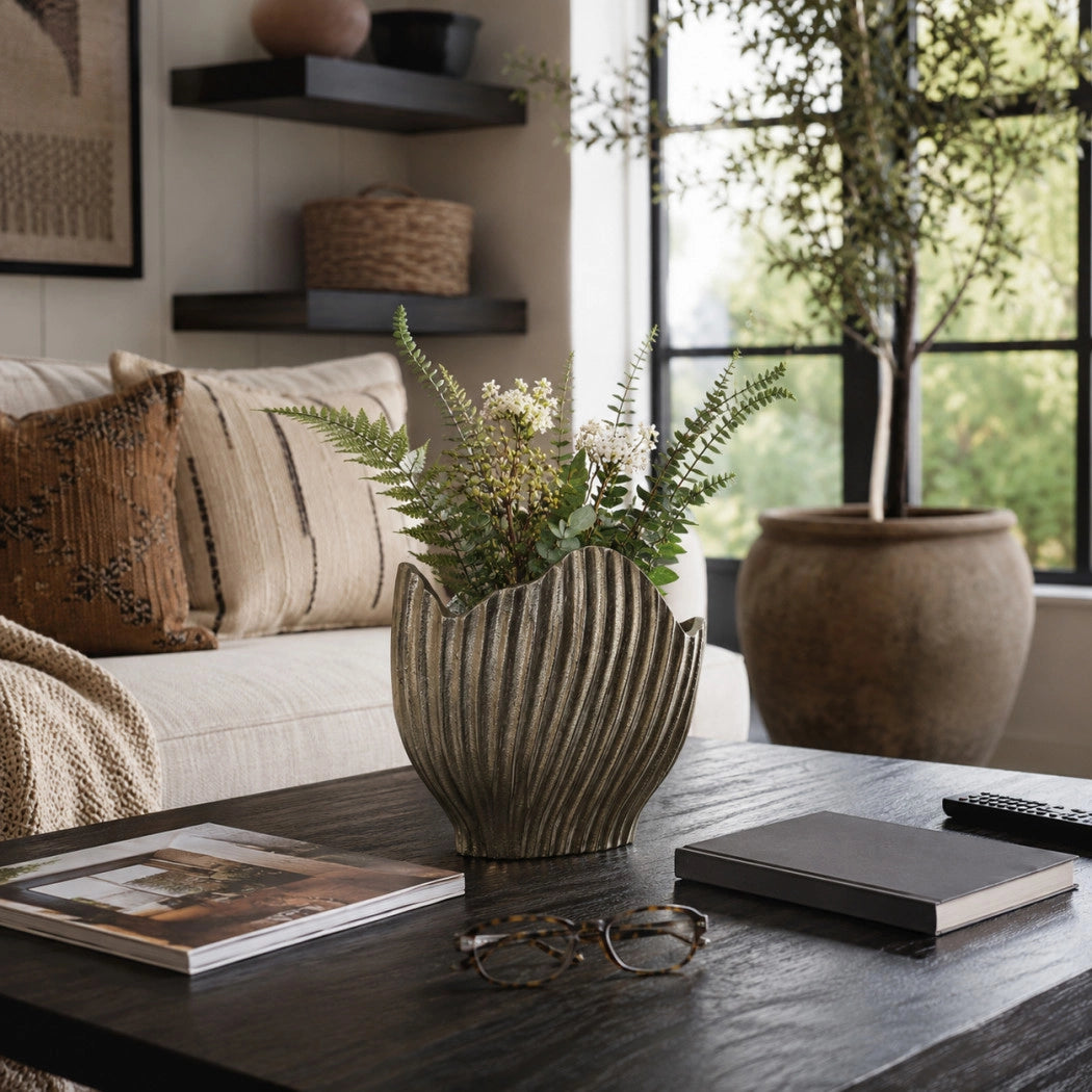Bronze Metal Rigged Vase